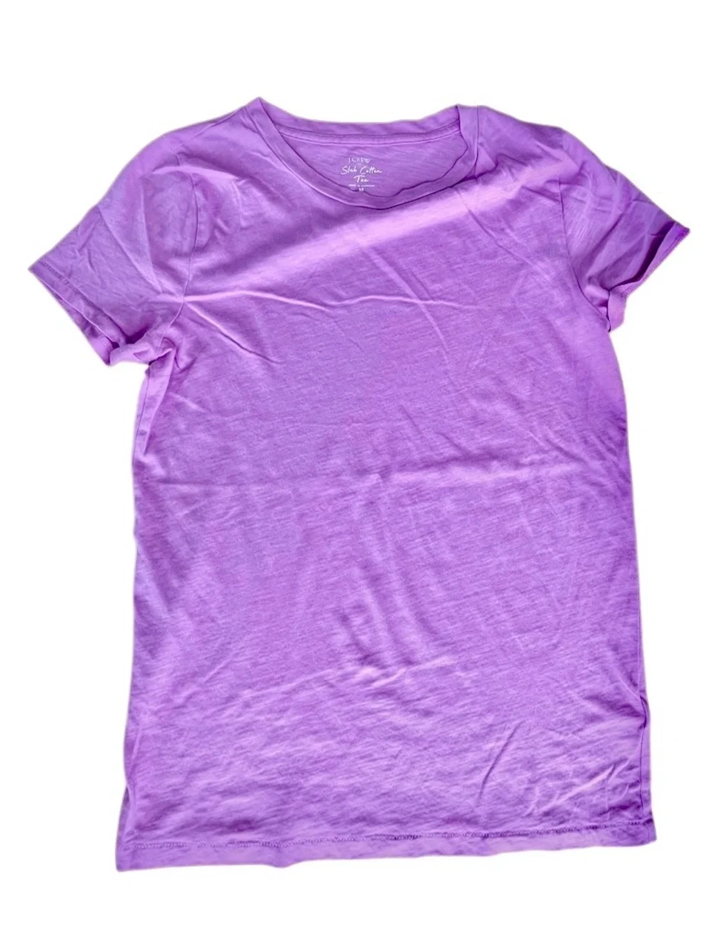 🌴 J.Crew Slub Cotton Tee Purple Short Sleeve T-Shirt Women’s Medium NWT